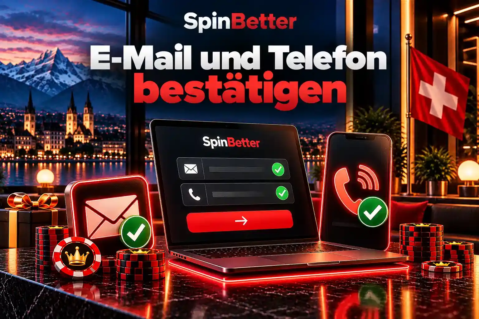 Illustration der Bestätigung von E-Mail und Telefonnummer bei der Kontoeröffnung